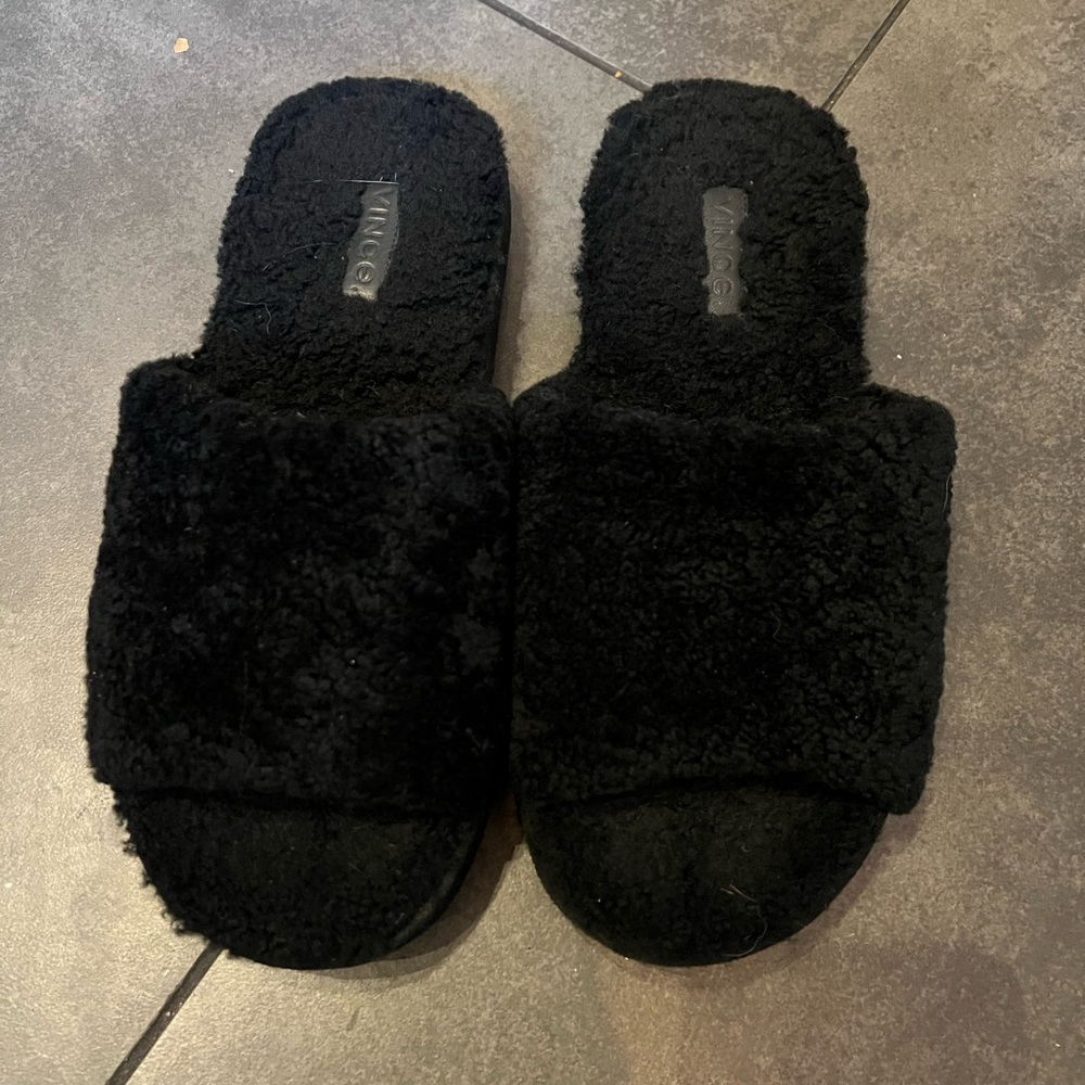 Vince Kalina Shearling Slide Sandal Real Fur 7.5